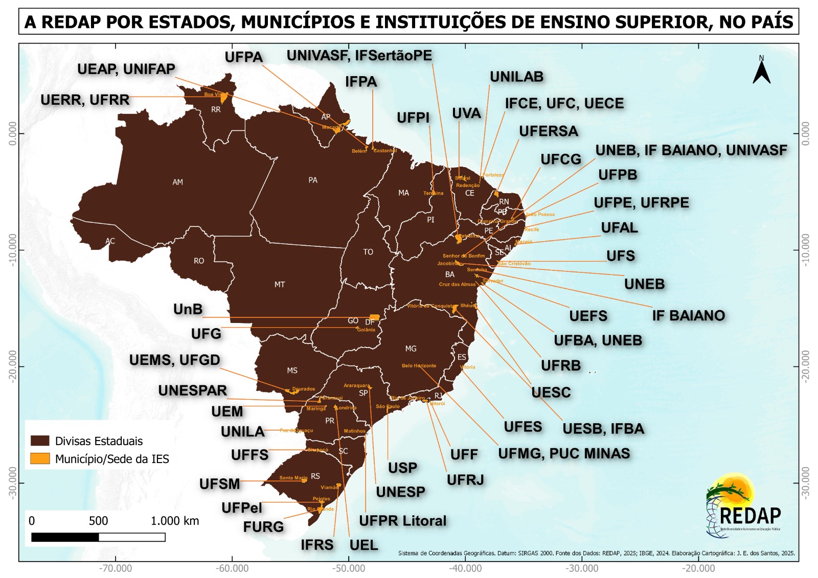 Mapa da Rede REDAP